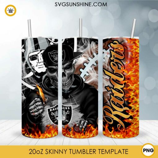 Las Vegas Raiders Skull Frame 20oz Skinny Tumbler Template PNG, Las Vegas Raiders Tumbler Template PNG File Digital Download