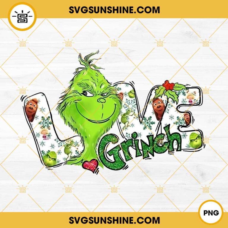 Love Grinch Glitter Png, Grinch Christmas Png Digital Download