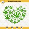 Marijuana Heart SVG, Cannabis Love SVG, Weed Heart SVG PNG DXF EPS Cricut Silhouette Vector Clipart