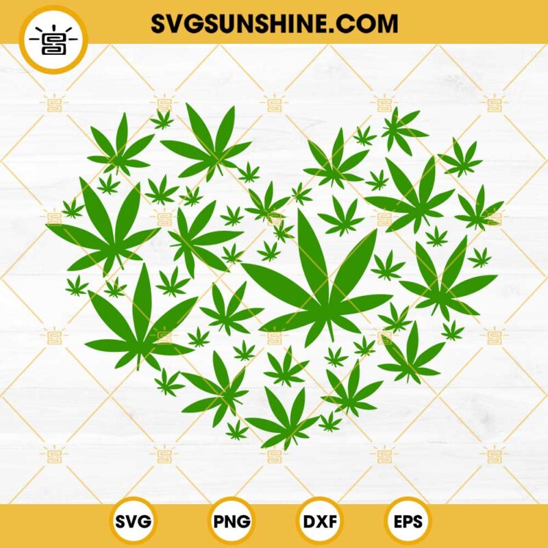 Marijuana Heart SVG, Cannabis Love SVG, Weed Heart SVG PNG DXF EPS ...