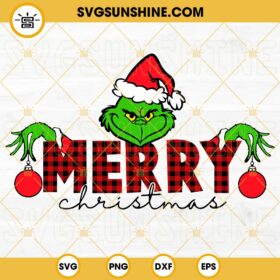 Grinch Merry Christmas SVG, Merry Grinchmas Buffalo Plaid And Leopard ...