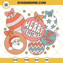 Merry Christmas Ho Ho Ho SVG, Christmas Ball SVG PNG DXF EPS Cut Files