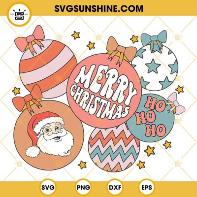 Merry Christmas Ho Ho Ho SVG, Christmas Ball SVG PNG DXF EPS Cut Files