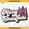 Merry Christmas Leopard Rainbow PNG, Christmas Leopard Sunset Design PNG