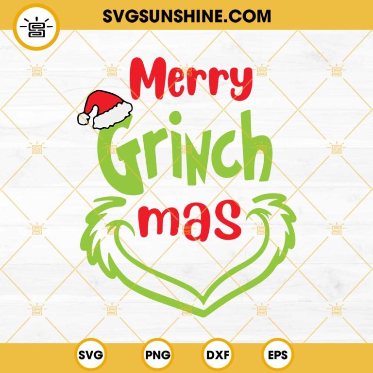 Merry Grinchmas SVG, Grinch Face SVG, Grinch Merry Christmas SVG