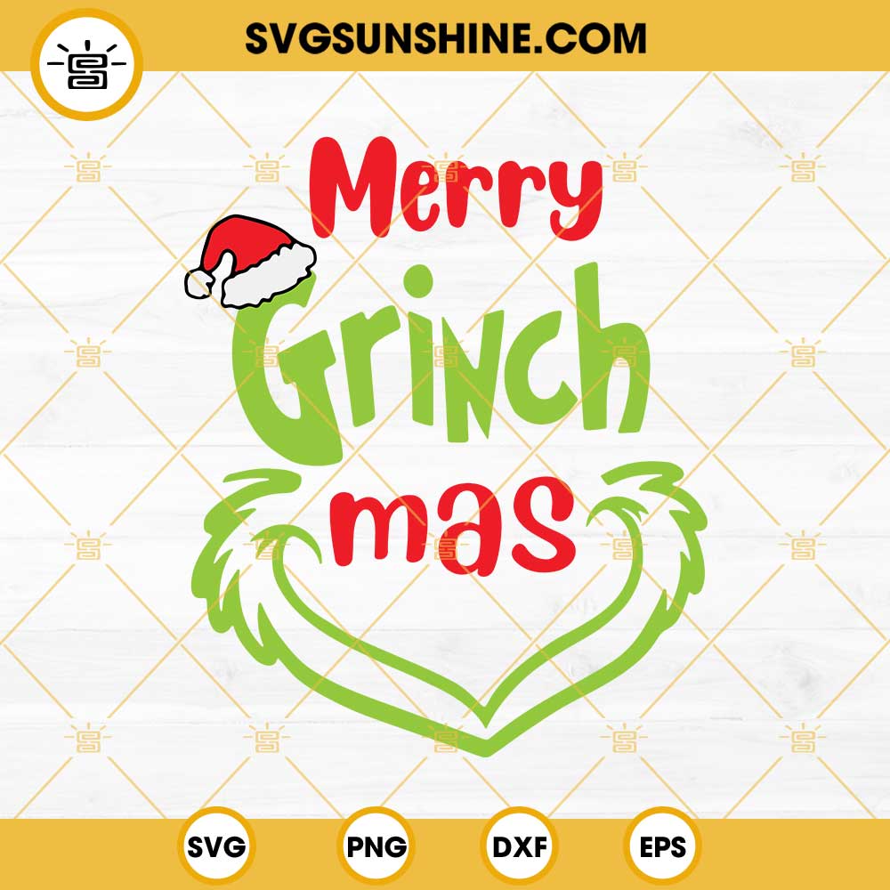Merry Grinch Mas Christmas SVG PNG EPS DXF Cut Files