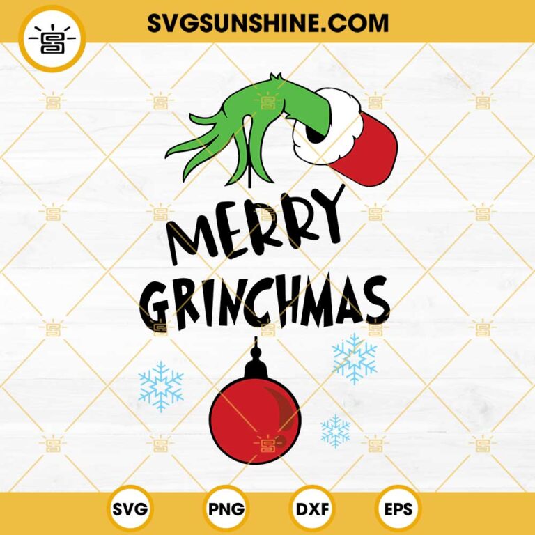 Merry Grinchmas And Happy New Year 2023 Svg, Grinch Hand 2023 Ornament 