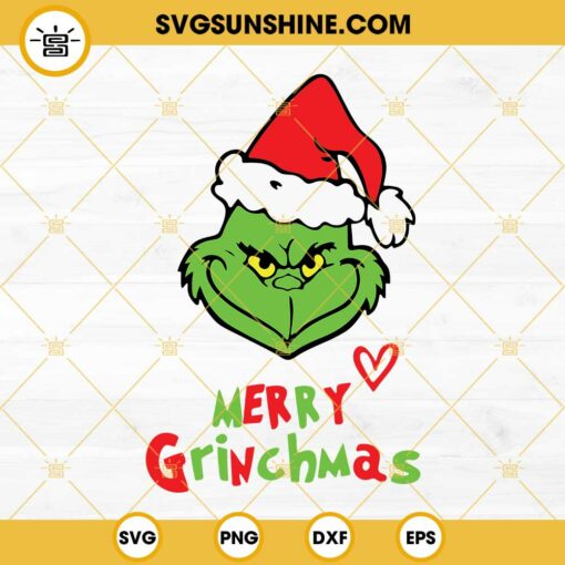 Merry Grinchmas SVG, Grinch Face SVG, Grinch Merry Christmas SVG