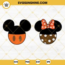 Mickey Minnie Fall Thanksgiving SVG, Mouse Head Fall SVG Bundle 2 Design Cut Files