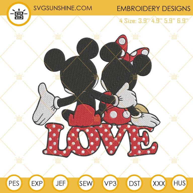 Mickey Minnie Love Embroidery Designs, Disney Happy Valentines Day ...