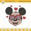 Mickey Mouse Valentines Day Embroidery Designs, Mickey Love Heart Embroidery Design File