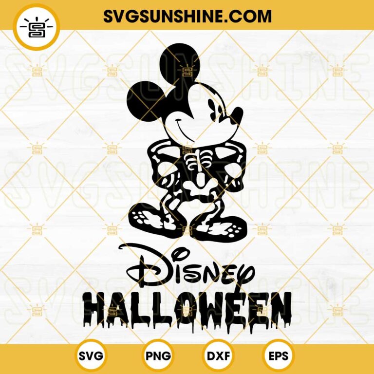 Mickey Skeleton SVG, Mickey Halloween SVG, Disney Skeleton SVG PNG DXF