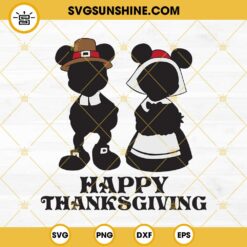 Mickey And Minnie Happy Thanksgiving SVG PNG DXF EPS Cricut Silhouette Vector Clipart