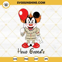 Mickey Mouse Pennywise Hello Georgie Halloween SVG PNG DXF EPS Cricut Silhouette Vector Clipart