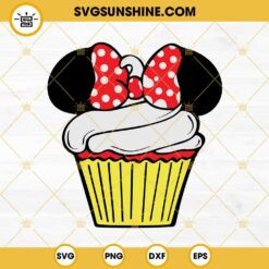 Minnie Mouse Cupcake SVG PNG DXF EPS Cricut Silhouette Vector Clipart
