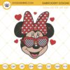 Minnie Mouse Valentines Day Embroidery Designs, Minnie Love Heart Embroidery Design File