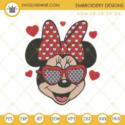 Mickey Minnie Kiss Embroidery Design, Disney Couple Valentines Embroidery Files