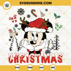 Minnie Mouse Santa Hat Christmas SVG, Disney Minnie Christmas SVG PNG DXF EPS Files