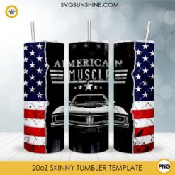 American Muscle 20oz Skinny Tumbler Template PNG, Mustang Car Tumbler PNG File Digital Download