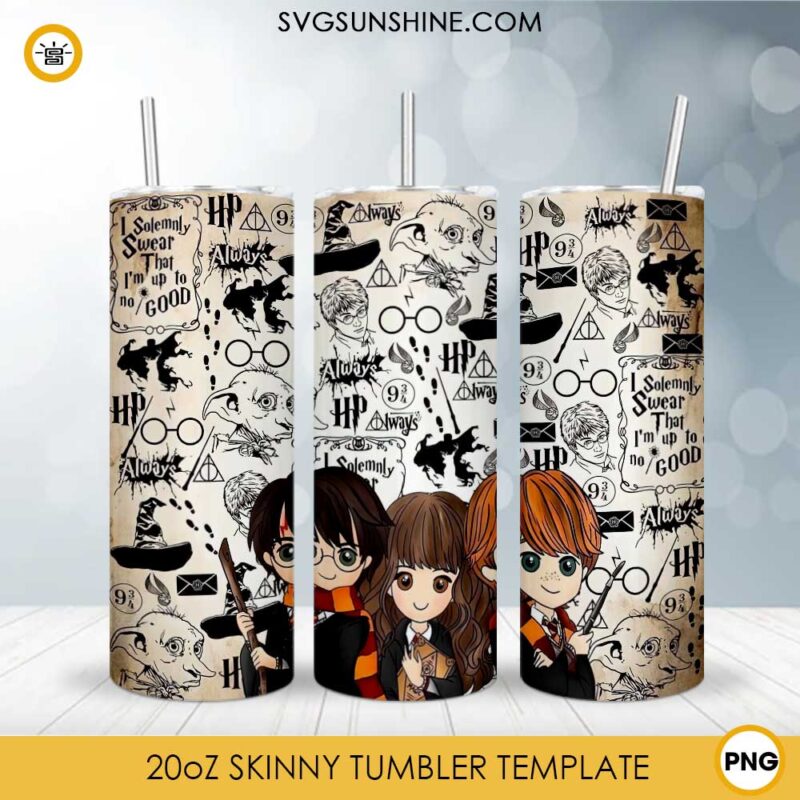 Harry Potter 20oz Skinny Tumbler Template PNG File Digital Download