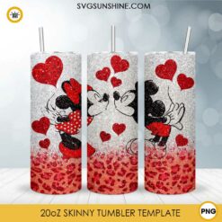 Mickey And Minnie Love 20oz Skinny Tumbler Template PNG File Digital Download