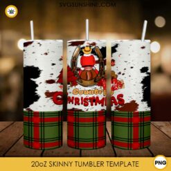 Country Christmas Cowboy 20oz Skinny Tumbler PNG, Cowboy Christmas Tumbler Template PNG File Digital Download