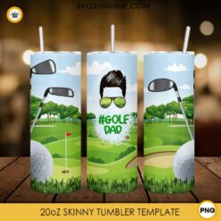 Golf Dad 20oz Skinny Tumbler Template PNG File Digital Download