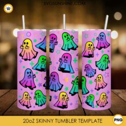 Halloween Boo Ghost With Fuck Hand 20oz Tumbler Template PNG File Digital Download