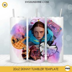 Stranger Things 20oz Skinny Tumbler Template PNG, Stranger Things Sticker Tumbler PNG File Digital Download