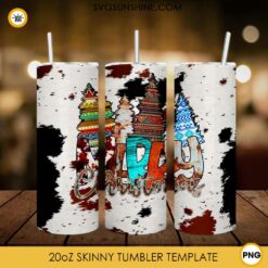 Merry Christmas Native American 20oz Skinny Tumbler PNG File Digital Download