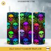 Rainbow Skulls Halloween 20oz Tumbler Template PNG, Skull Tumbler Template PNG File Digital Download