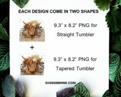 Cow Leopard Tumbler Template PNG File Digital Download