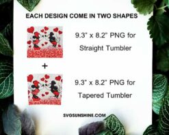 Mickey And Minnie Love 20oz Skinny Tumbler Template PNG File Digital Download