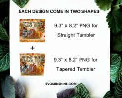 Tis The Season Football 20oz Skinny Tumbler PNG, Football Fall Sunflower Tumbler PNG File