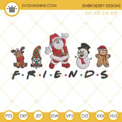 Christmas Friends Embroidery Designs, Christmas Machine Embroidery Design File