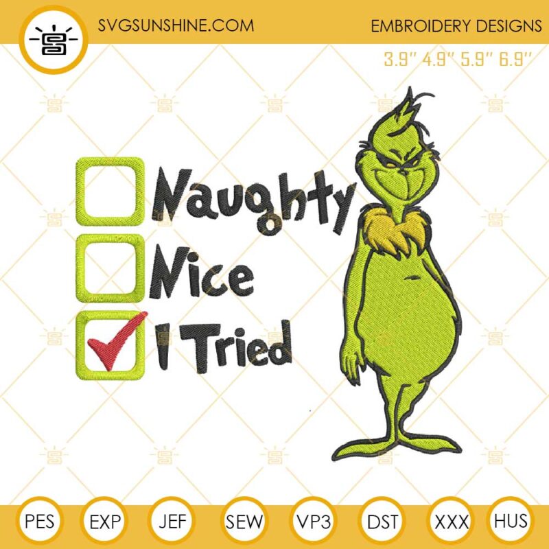 Grinch Hand Embroidery Design File Grinch Hand Embroidery Pattern