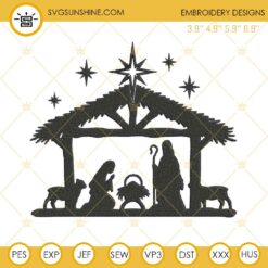 Nativity Embroidery Designs, Nativity Scene Christmas Embroidery Design File