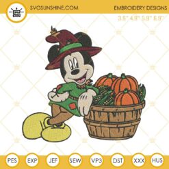 Scarecrow Minnie Mouse Embroidery Designs, Minnie Thanksgiving Embroidery Pattern