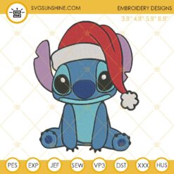 Stitch Santa Hat Christmas Embroidery Design File