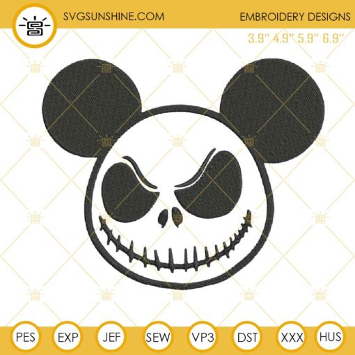 Jack Skellington Mickey Embroidery Designs, Mickey Jack Halloween Embroidery Designs