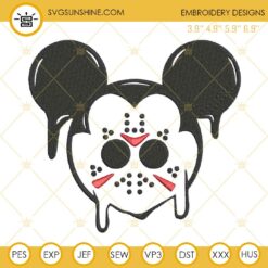 Mickey Mouse Jason Voorhees Embroidery Designs, Mickey Halloween Embroidery Design File