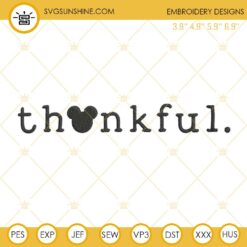 Mickey Thankful Embroidery Designs, Mickey Thanksgiving Embroidery Designs