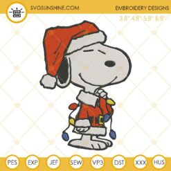 Snoopy Santa Claus Embroidery Designs, Snoopy Christmas Embroidery Designs