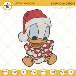 Christmas Baby Daisy Duck Embroidery Designs, Donald Duck Embroidery Design File