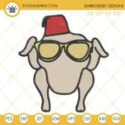 Turkey Sunglasses Embroidery Designs, Turkey Embroidery Design File