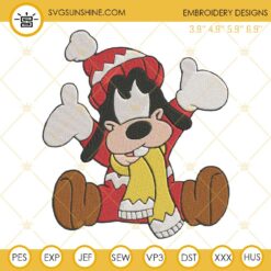 Christmas Baby Goofy Embroidery Designs, Baby Goofy Embroidery Design File
