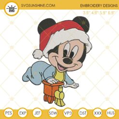 Christmas Baby Mickey Embroidery Designs, Baby mickey Embroidery Design File