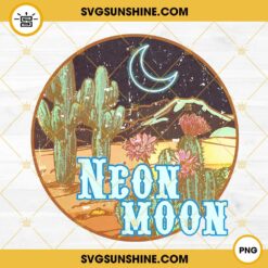 Neon Moon Retro PNG, Western PNG Designs Downloads, Neon Moon PNG Clipart