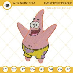 Patrick Star SpongeBob Embroidery Design File