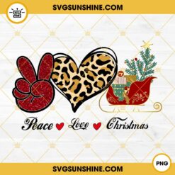 Santa Claus Peace Love Christmas PNG File Digital Download